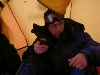 В палатке